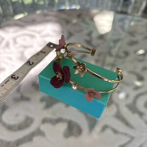 Pink Purple Gold Flower Bracelet